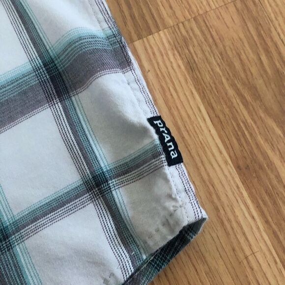 prAna Blue/Purple Plaid Button Down Shirt - Picture 2 of 7